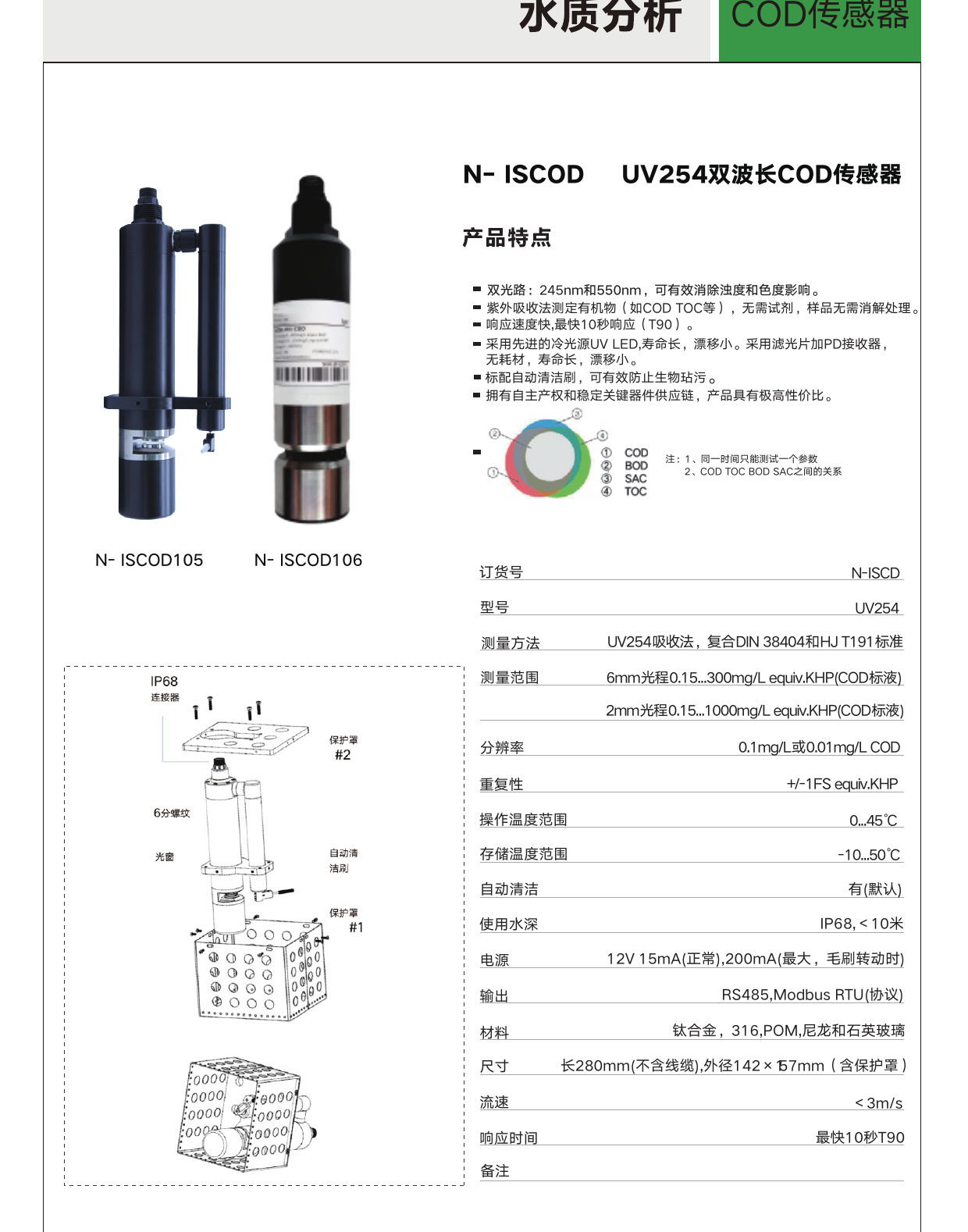UV254双波长COD传感器